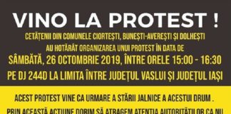 Protest de amploare. Sute de ieseni si vasluieni si-au dat intalnire la granita dintre judete