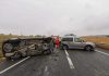 Accident spectaculos la Miroslava. O mașină s-a răsturnat