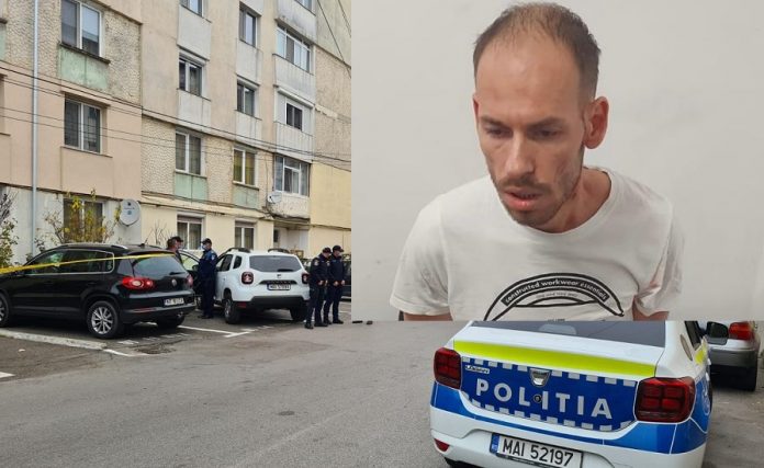 montaj criminal Damian Nicolae si anchetatori la bloc crima Strada Decebal nr.1 Roman