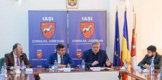 Iașul va avea primul Aeroport din țară după Otopeni. Alexe: ‘’ Practic îl vom dubla’’ Marius Danga, Costel Alexe, Romeo Vatra, Sorin Afloarei semnare contract Aeroport