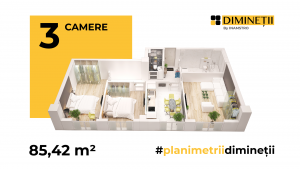 Diminetii - planimetrie 3 camere