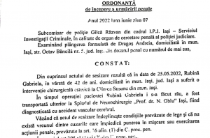 ordonanta de incepere a urmaririi penale Susanu Clinic - cazul Rubina