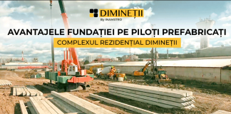 Structuri solide prin prisma fundației pe bază de piloți prefabricați la o adâncime de 12 m în ansamblul rezidențial DIMINEȚII