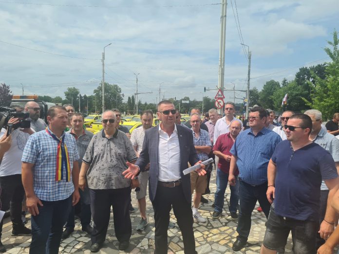 Mircea Manolache la protestul taximetristilor