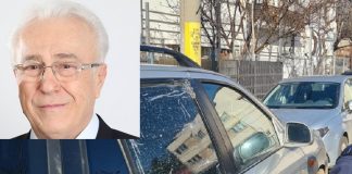 Focuri de armă în centru, dosar mușamalizat. Pistolarul: fiul unui parlamentar Traian Dobre si geamul masinii distrus de gloantele trase de Cristian Dobre si victima-1