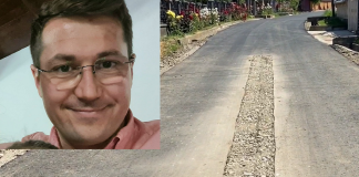 Asfaltu’ mamei lor de hoți! Drumurile electorale de la Săbăoani stricate după câteva zile de funcționare Florin Vîrgă și peticire asfalt Săbăoani