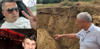 Război între dezvoltatorii din Copou. Penal: Niculiță acuzat că a construit cu pământ furat de la vecini Constantin Penișoară, Daniel Niculiță și Valeriu Doibani arata spre terenul excavat