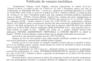 publicatie de vanzare Baltati