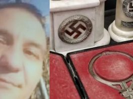 Legionar din Iași condamnat la închisoare. Procurorii au găsit un arsenal întreg de materiale naziste George Florin Țuguliță si artefacte naziste