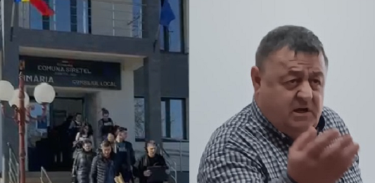 Galerie Video! Primărie luată cu asalt de zeci de polițiști. Casa primarului percheziționată, dosar de pomeni electorale perchezitii Sirețel și Gelu Șpaiuc