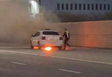 Video! Incendiu în Iași: o autospecială de poliție a ars ca o torță în Bucium
