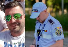 Dragoș Bucurel și un poltist de la Rutiera Iași