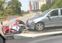Accident rutier pe b-dul C.A Rosetti. Un autoturism a intrat într-o motocicletă: două victime Accident rutier pe b-dul C.A Rosetti-