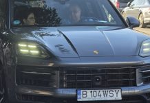 Cristina Trăilă și Constantin Cuciureanu în mașina Porche Caen la DNA Iași