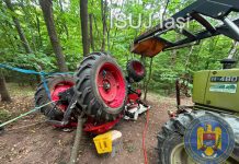 Clipe de groază pentru un bărbat din județul Iași. A rămas prins sub un tractor