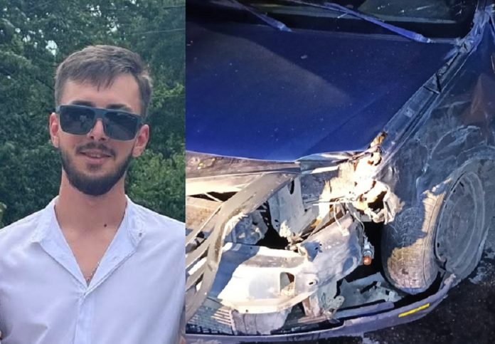 Costinel Tincu și masina din accident