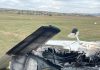 FOTO! Accident aviatic pe Aerodromul Iași. Pilotul a fost transportat de urgenta la spital