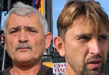 Dumitru Minea-șofer buldoexecavator și Marian Samciuc